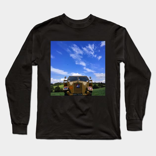 Morris, C8, wartime howitzer tow truck. Long Sleeve T-Shirt by JonDelorme